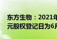 东方生物：2021年度权益分派10转4派61.8元股权登记日为6月15日