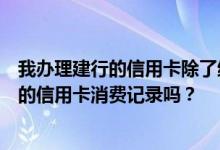 我办理建行的信用卡除了纸质账单还有其他方式可以查询我的信用卡消费记录吗？