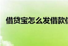 借贷宝怎么发借款信息（借贷宝怎么赚钱）