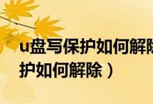 u盘写保护如何解除没有安全选项（u盘写保护如何解除）