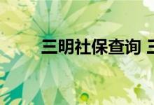 三明社保查询 三明个人社保卡查询
