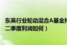 东吴行业轮动混合A基金持仓了哪些债券（该基金2021年第二季度利润如何）
