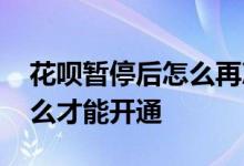 花呗暂停后怎么再次开通 花呗暂停服务后怎么才能开通