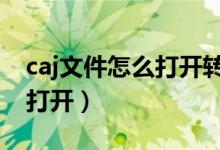 caj文件怎么打开转换成word（caj文件怎么打开）