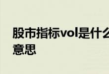 股市指标vol是什么意思 股市指标vol是什么意思