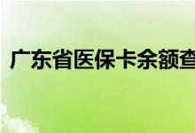 广东省医保卡余额查询 广东省医疗保险查询