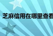 芝麻信用在哪里查看 芝麻信用分在哪里查看