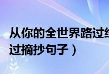从你的全世界路过经典语录（从你的全世界路过摘抄句子）