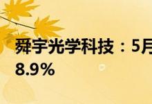 舜宇光学科技：5月手机镜头出货量同比下降8.9%