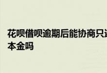 花呗借呗逾期后能协商只还本金吗 借呗逾期了可以协商只还本金吗