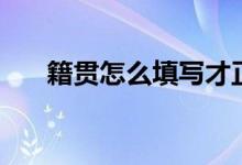 籍贯怎么填写才正确（籍贯怎么填写）