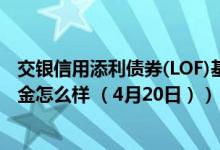 交银信用添利债券(LOF)基金2021年第三季度表现如何（基金怎么样 （4月20日））