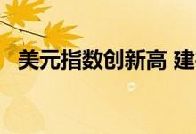 美元指数创新高 建行纸黄金USD小幅拉低