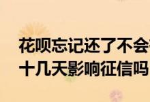 花呗忘记还了不会有什么影响吧 花呗忘还了十几天影响征信吗