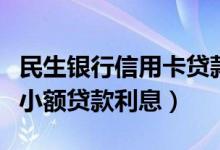 民生银行信用卡贷款好贷吗（民生银行信用卡小额贷款利息）