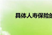 具体人寿保险的赔偿要多少时间？