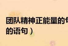 团队精神正能量的句子（正能量团队的话励志的语句）