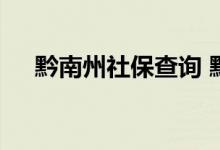黔南州社保查询 黔南州个人社保卡查询