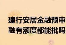 建行安居金融预审批额度怎么用 建行安居金融有额度都能批吗