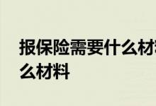报保险需要什么材料才能报 报保险都需要什么材料