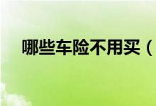 哪些车险不用买（车主别花冤枉钱了！）