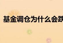 基金调仓为什么会跌 被动基金调仓后会涨吗