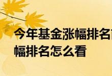 今年基金涨幅排名前十强排行榜 基金当日涨幅排名怎么看