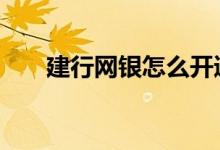 建行网银怎么开通 建行可以办网银吗