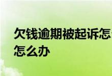 欠钱逾期被起诉怎么办 逾期被起诉了没钱还怎么办