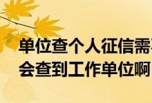 单位查个人征信需不需要详细版 征信为什么会查到工作单位啊