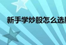 新手学炒股怎么选股 新手学炒股怎么开户