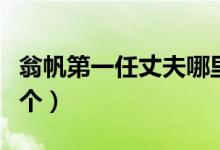 翁帆第一任丈夫哪里人（翁帆第一任丈夫是哪个）