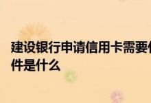 建设银行申请信用卡需要什么条件 建行初次申请信用卡的条件是什么