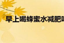 早上喝蜂蜜水减肥吗（早上喝蜂蜜水好吗）