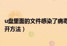 u盘里面的文件感染了病毒怎么办（U盘感染病毒后的正确打开方法）