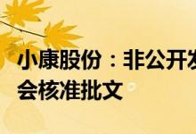 小康股份：非公开发行股票申请获得中国证监会核准批文