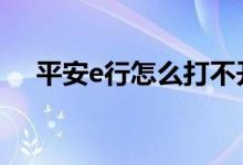 平安e行怎么打不开 平安轻松e开是什么