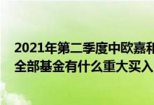 2021年第二季度中欧嘉和三年混合C基金有哪些投资组合（全部基金有什么重大买入）