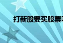 打新股要买股票吗 打新要买什么股票