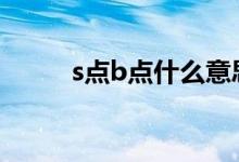s点b点什么意思 s点b点什么意思