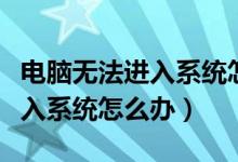 电脑无法进入系统怎么备份数据（电脑无法进入系统怎么办）