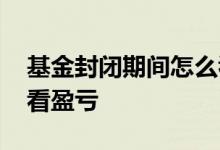 基金封闭期间怎么看盈亏 基金封闭期间怎么看盈亏