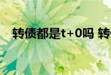 转债都是t+0吗 转债是t十0为什么没人炒