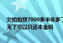 欠拍拍贷7000多半年多了没钱还怎么办 欠拍拍贷已经600天了可以只还本金吗