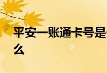 平安一账通卡号是什么 平安一账通卡号是什么