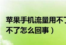 苹果手机流量用不了怎么办（苹果手机流量用不了怎么回事）