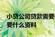 小贷公司贷款需要什么条件 小贷公司贷款需要什么资料