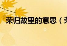 荣归故里的意思（荣归故里的意思是什么）