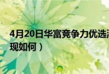 4月20日华富竞争力优选混合最新净值是多少（近一周来表现如何）