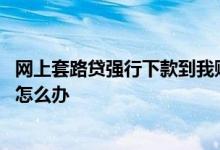 网上套路贷强行下款到我账户怎么办 网贷被套路了强制下款怎么办